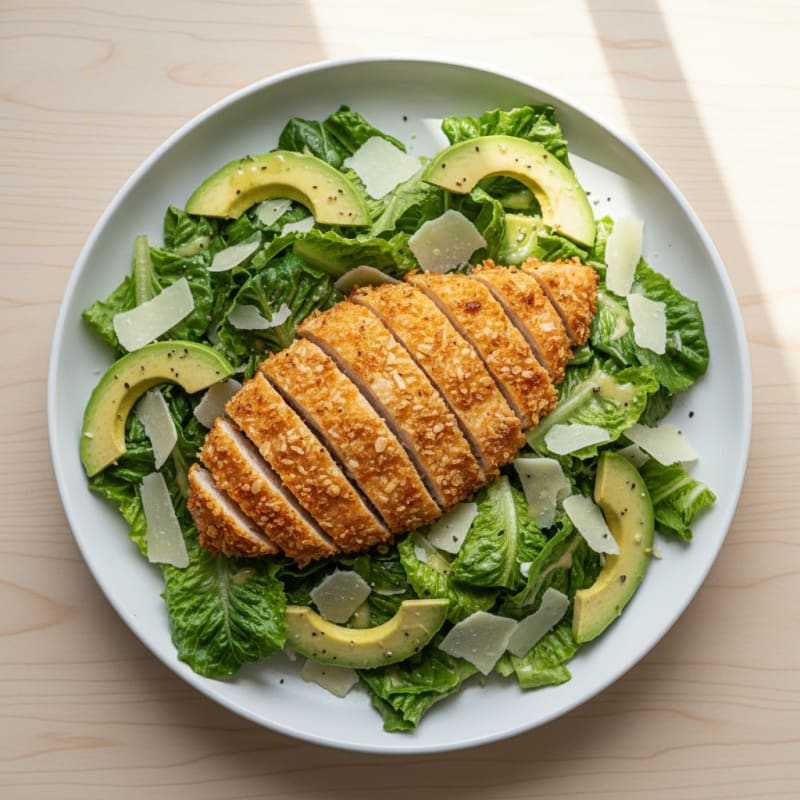Crispy Chicken Caesar Salad with Zesty Dressing