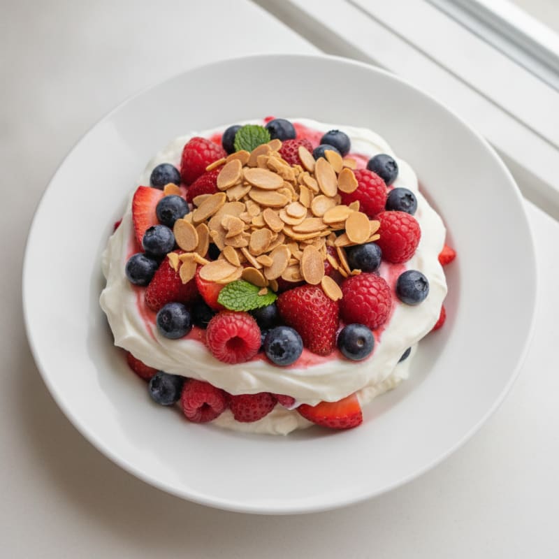 Greek Yogurt Protein Parfait with Mixed Berries
