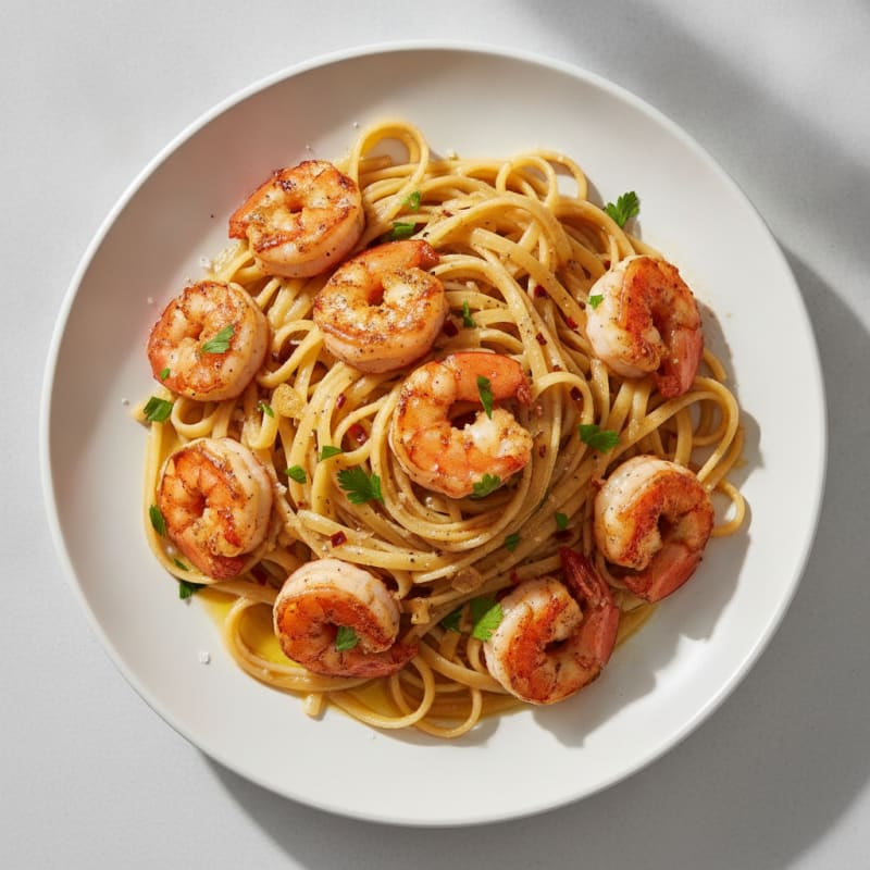 Garlic Butter Shrimp Scampi with Linguine