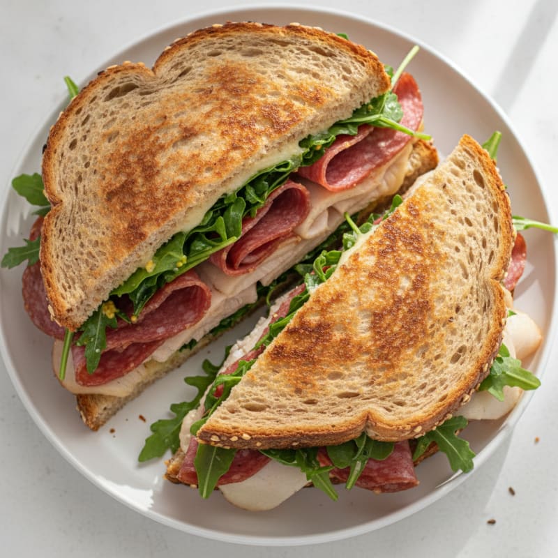 Grilled Salami and Provolone Sandwich