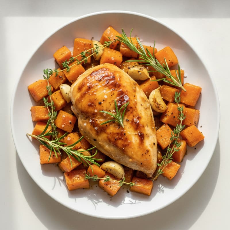 Garlic Herb Roasted Chicken with Root Vegetables