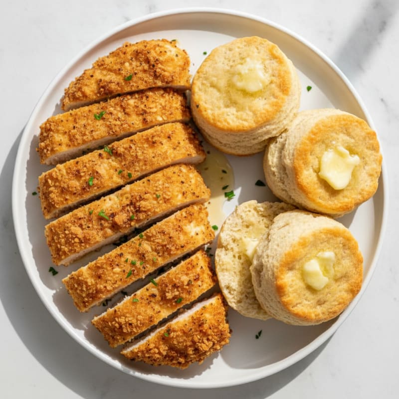 Buttermilk Fried Chicken and Fluffy Biscuits