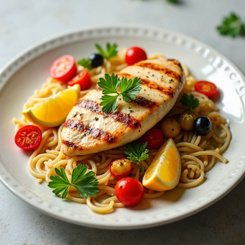 Lemon-Herb Chicken and Roasted Vegetable Pasta