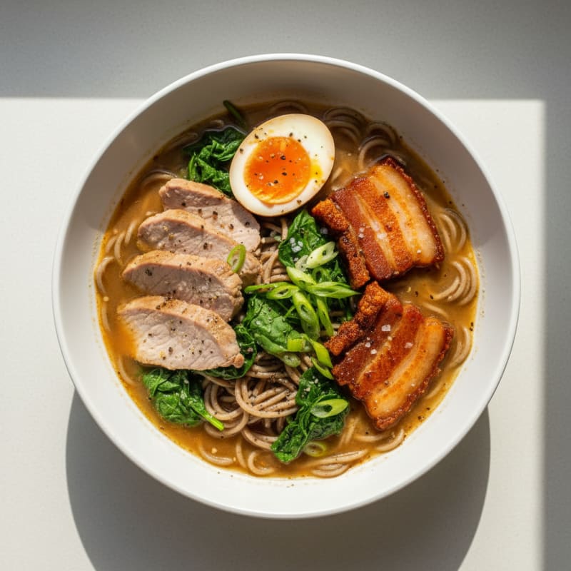 Creamy Pork Ramen with Crispy Pork Belly