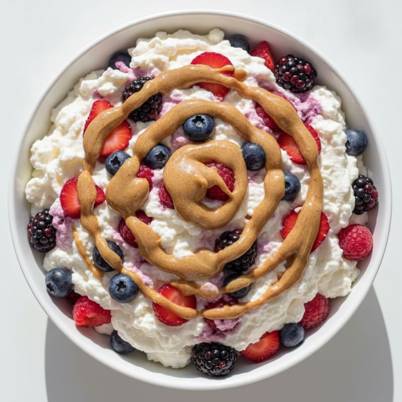 Greek Yogurt Protein Mousse with Mixed Berries