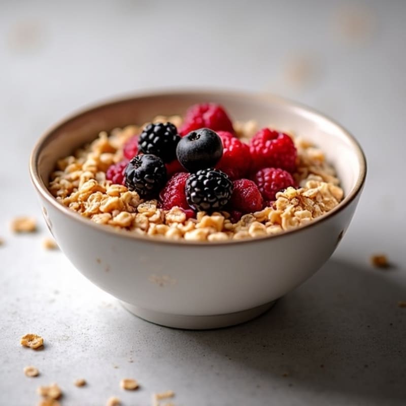 Protein-Packed Peanut Butter Oat Bowl with Berry Compote