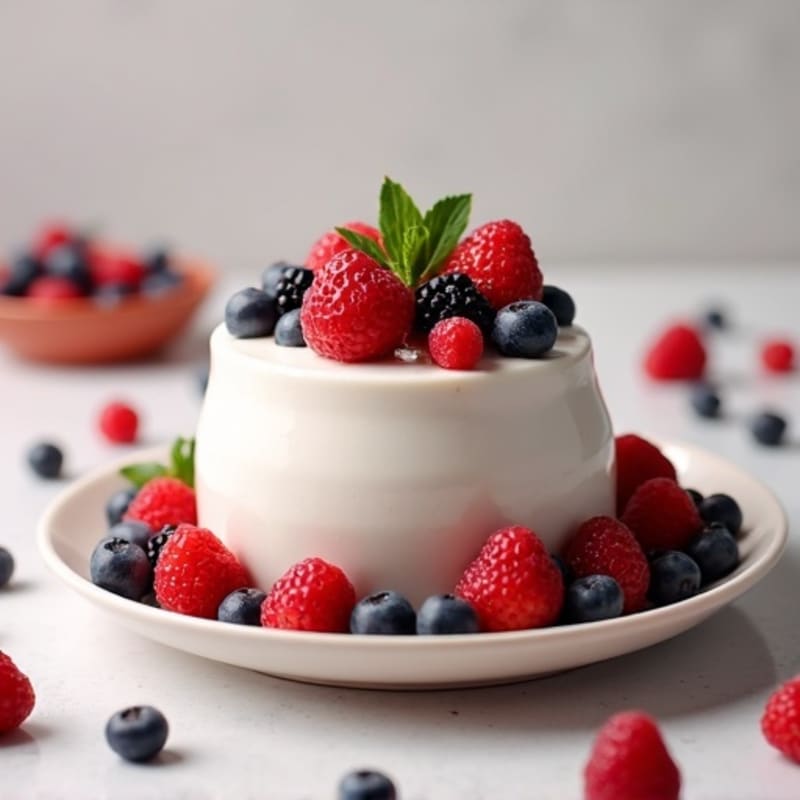 Silky Vanilla Protein Yogurt with Fresh Berries