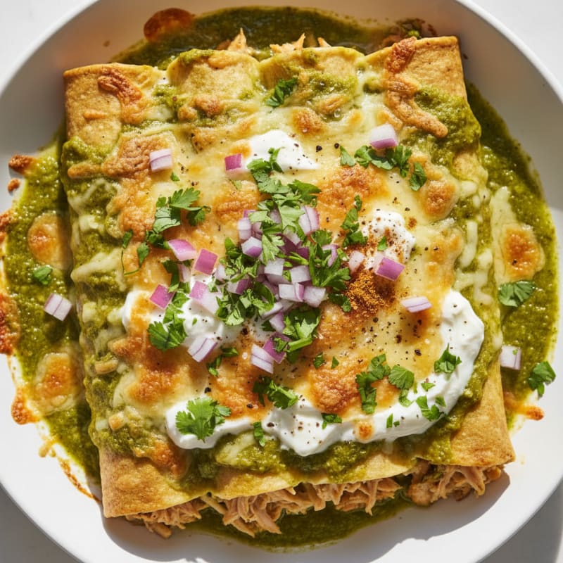 Creamy Chicken Enchiladas with Zesty Sauce