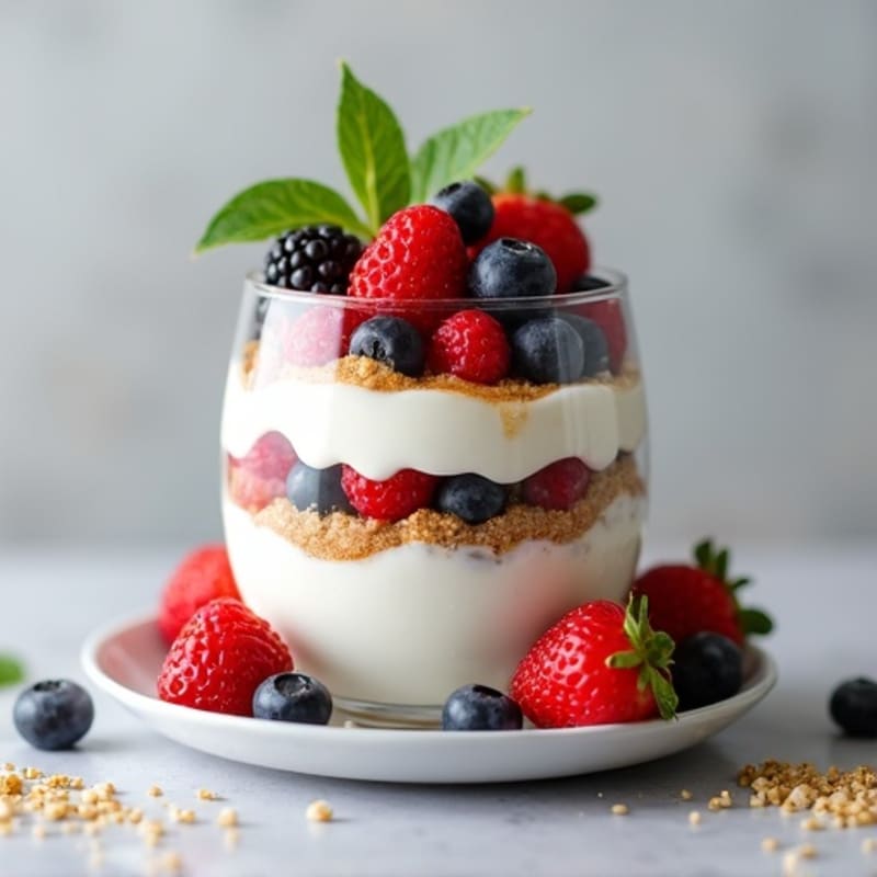 Creamy Greek Yogurt Parfait with Mixed Berries and Almond Butter