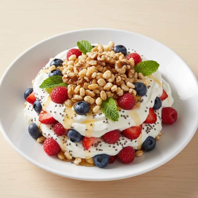 Creamy Greek Yogurt Parfait with Mixed Berries and Chia