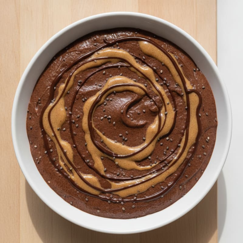 Chocolate Protein Pudding with Almond Butter Swirl