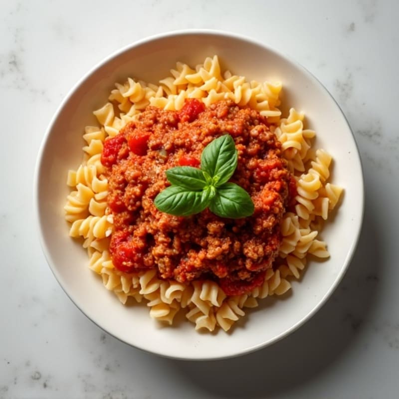 Lean Ground Turkey Whole Wheat Pasta with Rich Tomato Sauce