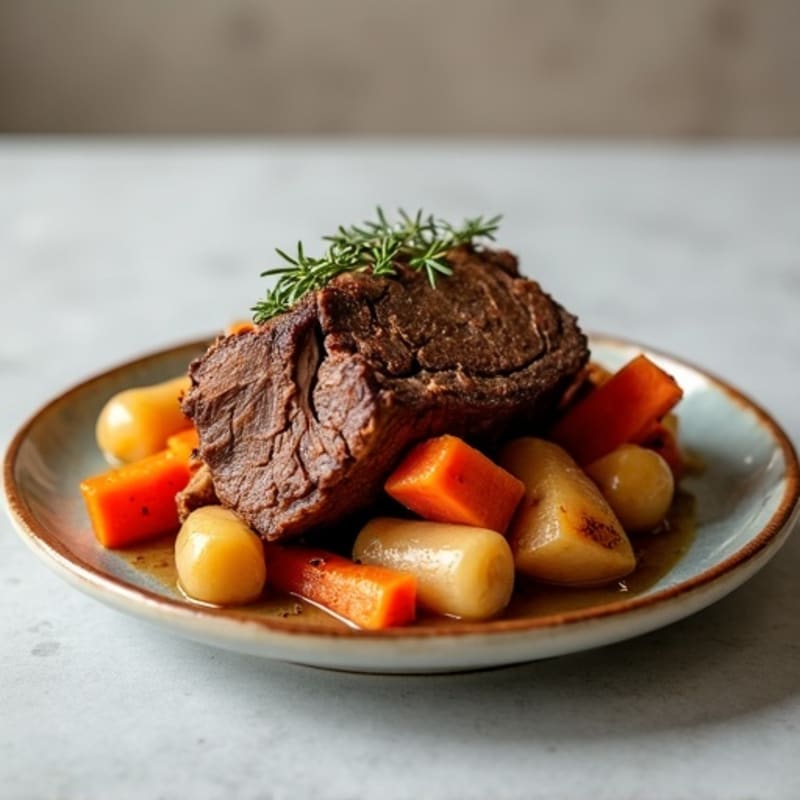 Tender Slow-Cooked Beef Pot Roast with Root Vegetables