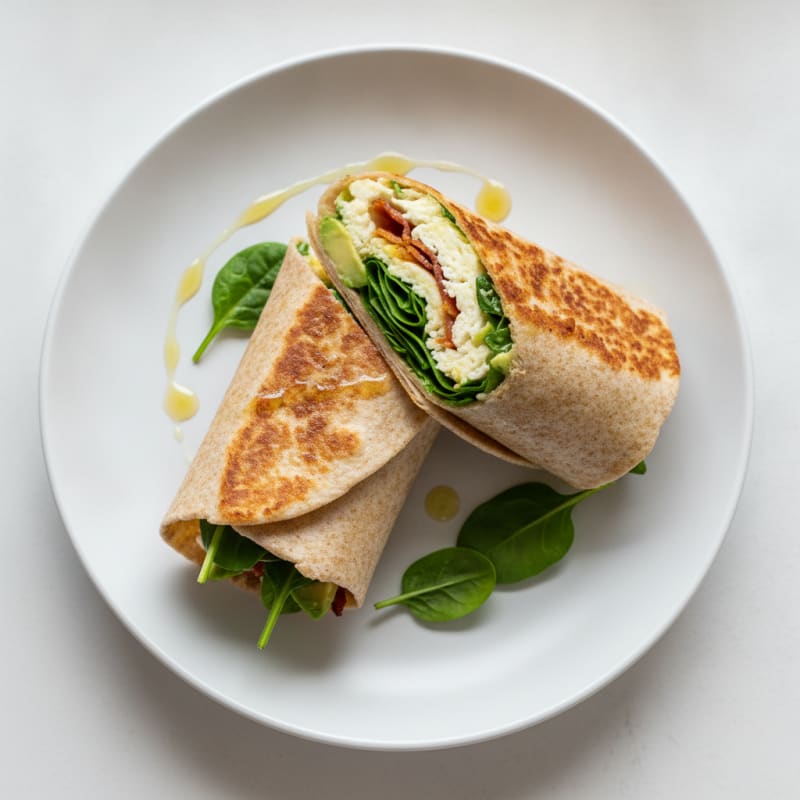 Crispy Turkey Bacon and Egg White Breakfast Wrap