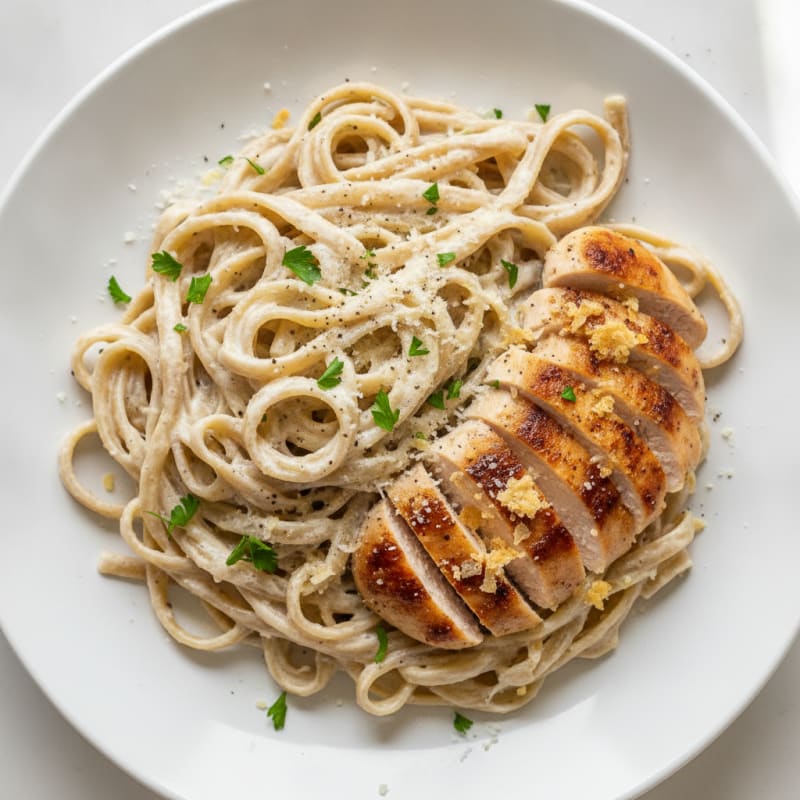 Clean Chicken Alfredo Fettuccine