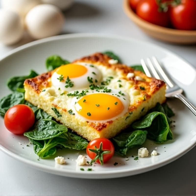 Fluffy Spinach and Feta Egg Bake