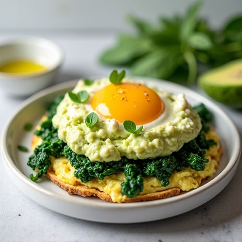 Egg White and Cottage Cheese Scramble with Sautéed Spinach