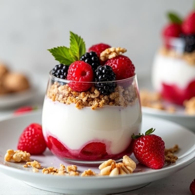 Creamy Greek Yogurt Parfait with Mixed Berries and Almond Butter