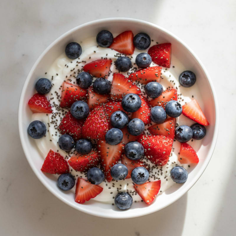 Greek Yogurt with Fresh Berries and Chia Seeds