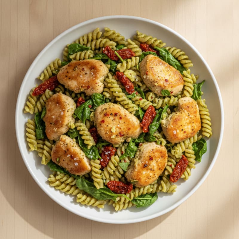 Pesto Chicken with Sundried Tomato Pasta