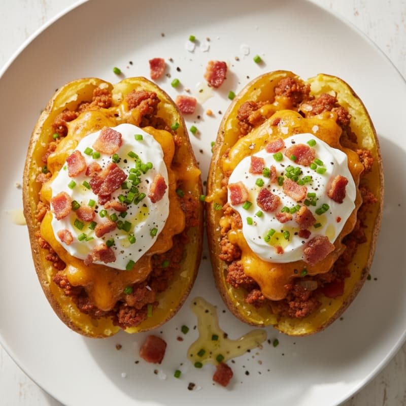 Crispy Bacon and Cheddar Stuffed Potatoes