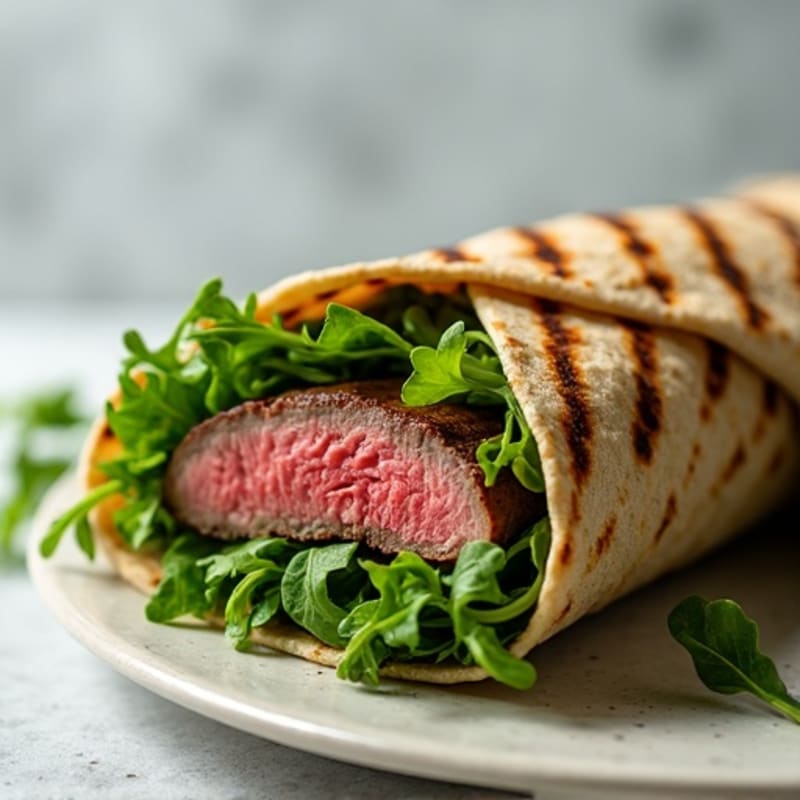 Grilled Steak and Arugula Wrap with Herb-Garlic Aioli