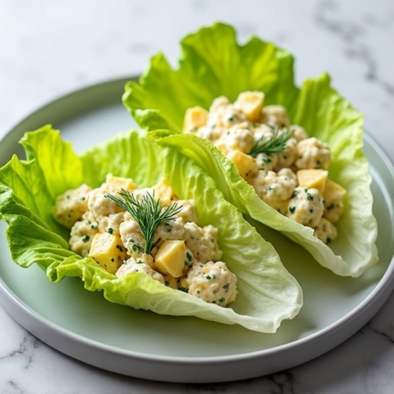 Creamy Dill Egg Salad Lettuce Wraps