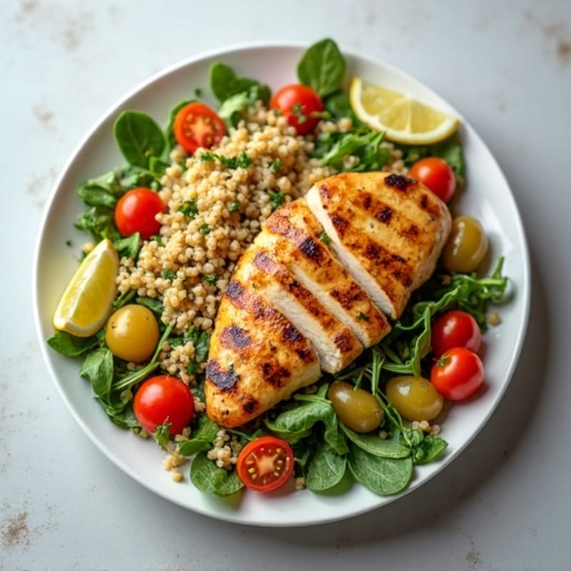 Grilled Chicken and Quinoa Salad with Lemon Vinaigrette