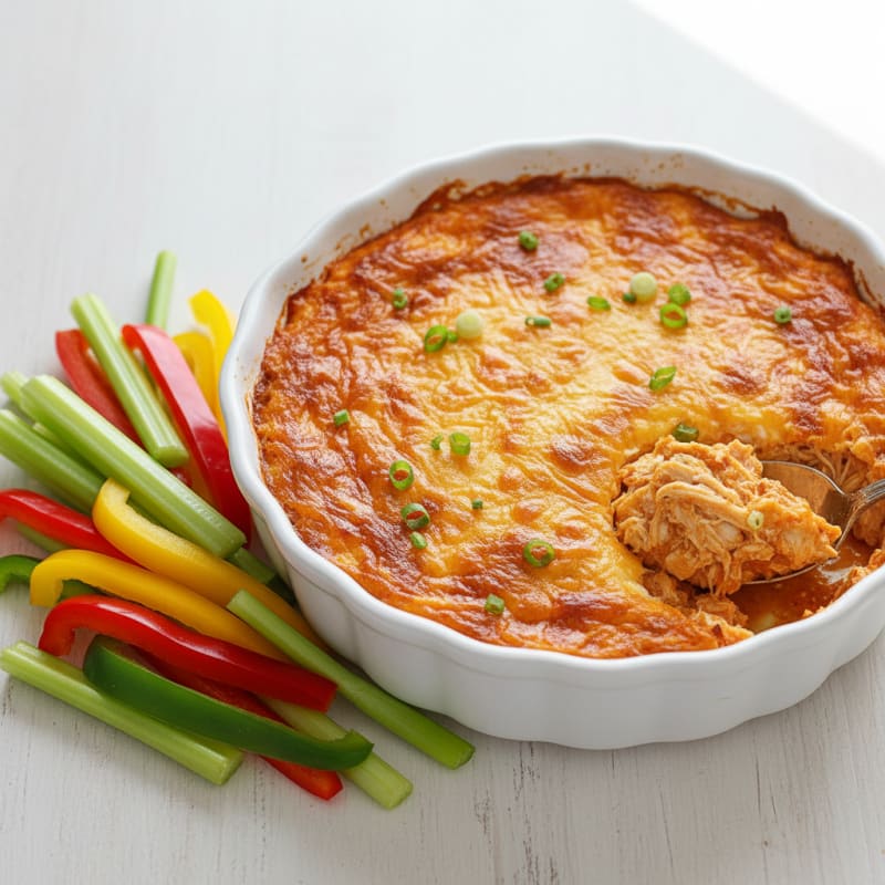 Creamy Buffalo Chicken Dip Bake