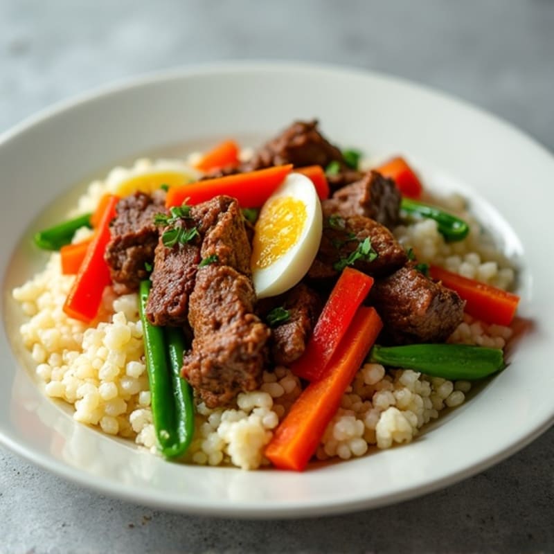 Beef and Vegetable Stir Fry with Cauliflower Rice