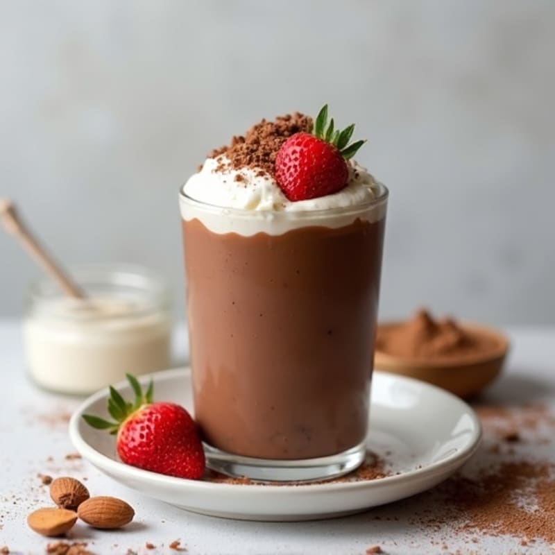 Silky Chocolate Protein Pudding with Almond Butter