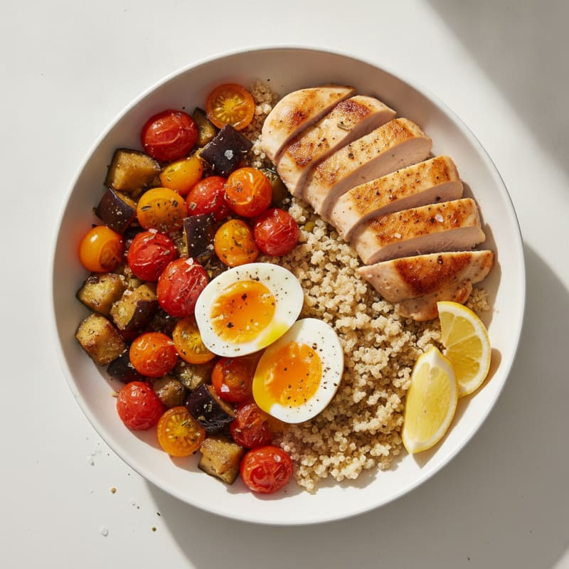 Chicken and Quinoa Bowl with Roasted Vegetables