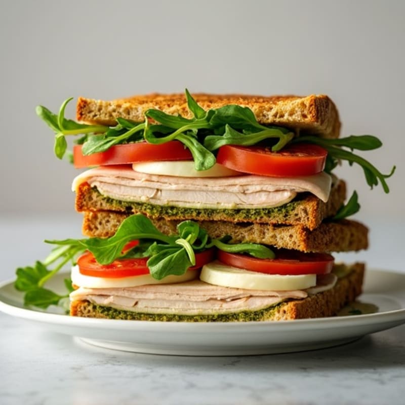 Pesto Turkey Panini with Fresh Mozzarella