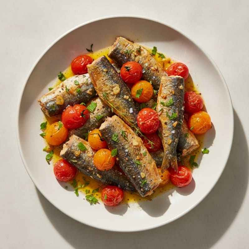 Lemon-Herb Roasted Sardines with Tomatoes