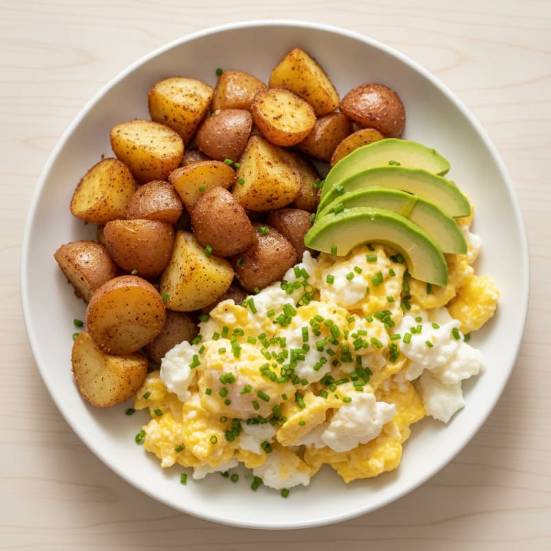 Scrambled Eggs with Roasted Potatoes