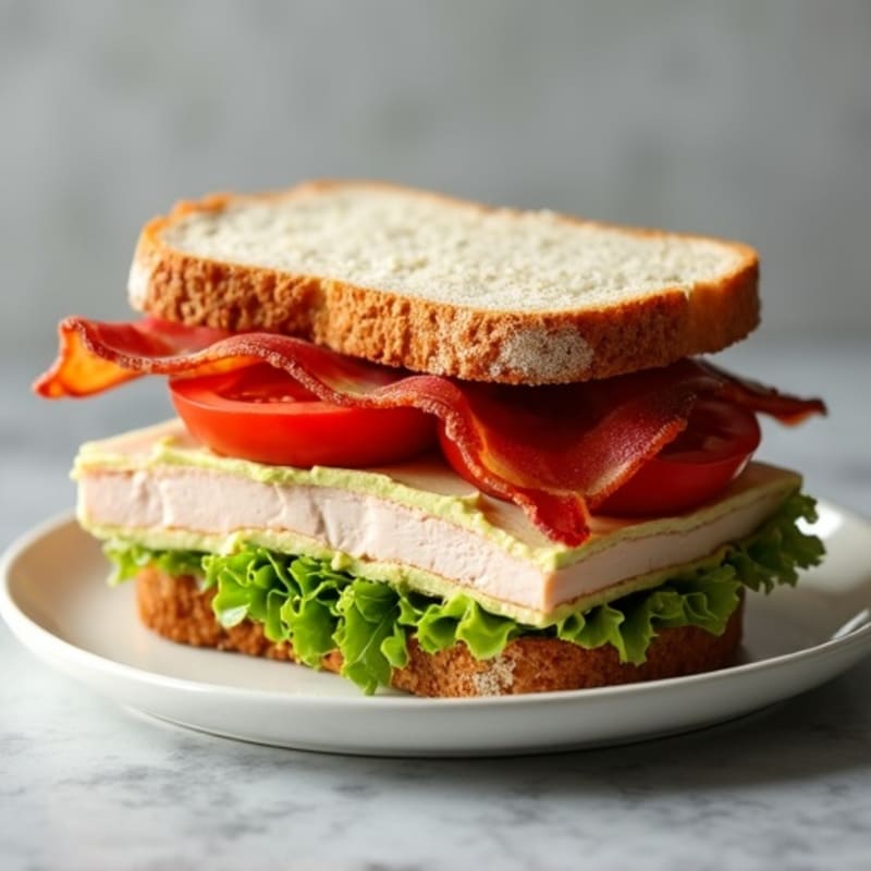 Turkey Club Whole Grain Sandwich with Crispy Turkey Bacon