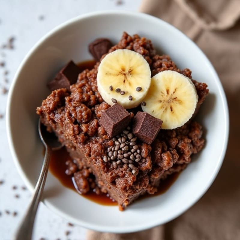 Fudgy Dark Chocolate Protein Baked Oatmeal