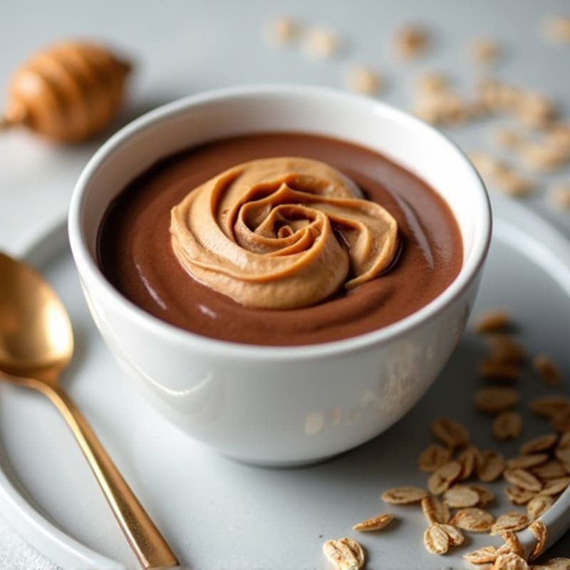 Silky Chocolate Protein Pudding with Peanut Butter Swirl