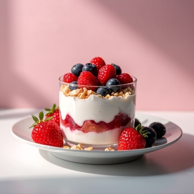 Greek Yogurt Protein Parfait with Mixed Berries