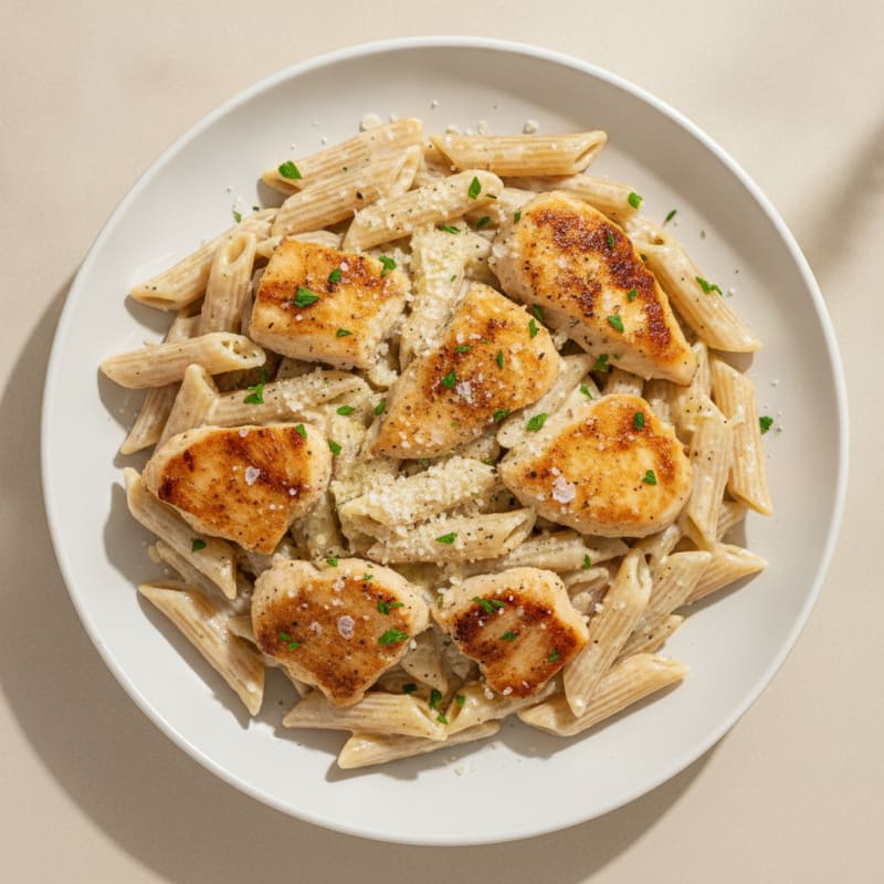Garlic Parmesan Chicken Alfredo Pasta