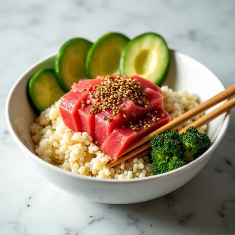 Fresh Tuna Poke Bowl with Sesame-Ginger Cauliflower Rice