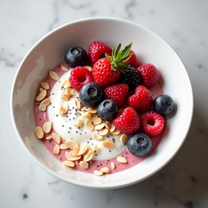 Greek Yogurt Protein Mousse with Fresh Berries