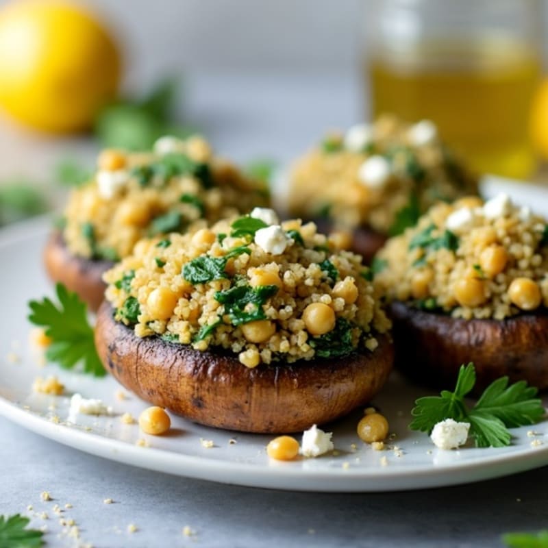 Healthy Stuffed Portobello Mushrooms with Grains and Fresh Herbs