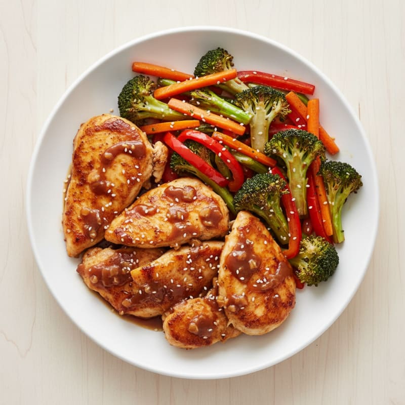 Crispy Teriyaki Chicken with Roasted Vegetables