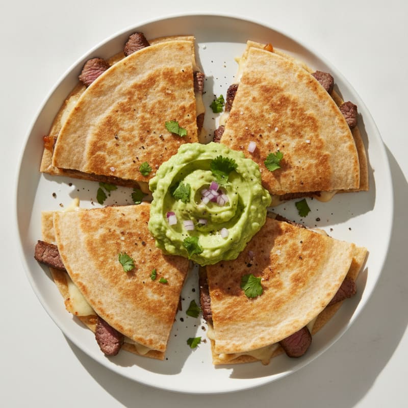 Carne Asada Quesadillas with Guacamole