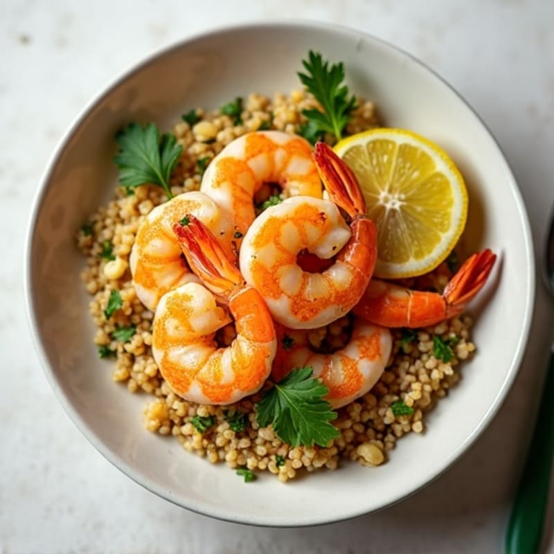 Garlic-Lemon Shrimp with Herbed Quinoa Bowl