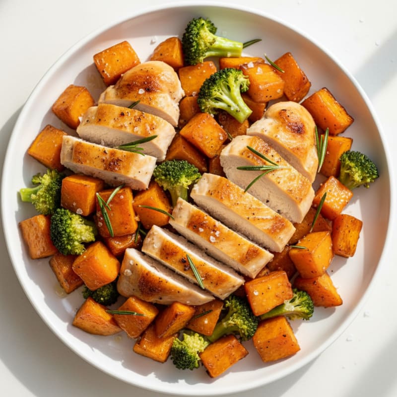Honey-Glazed Roasted Sweet Potatoes and Chicken