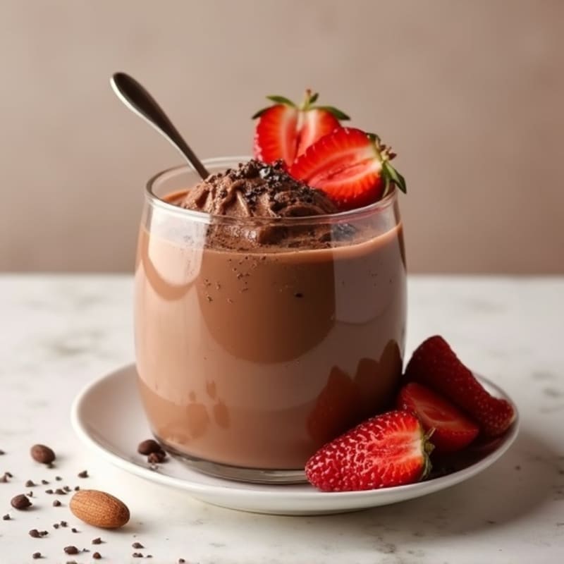 Silky Chocolate Protein Pudding with Almond Butter