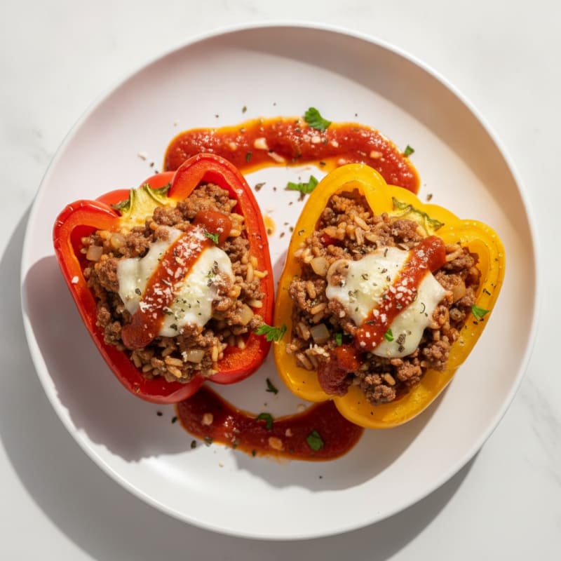 Beef and Rice Stuffed Peppers
