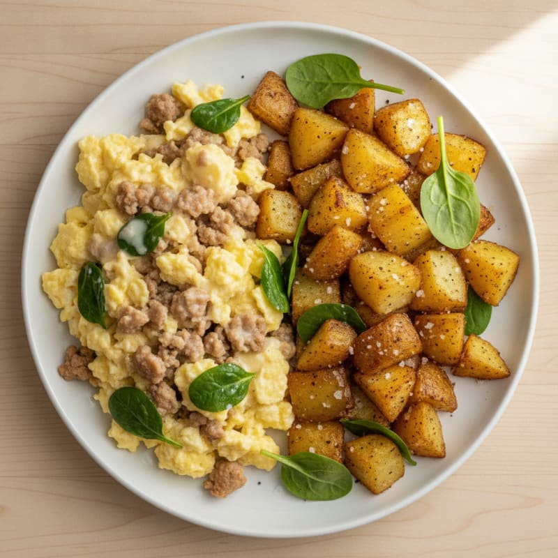 Hearty Scrambled Eggs with Roasted Potatoes